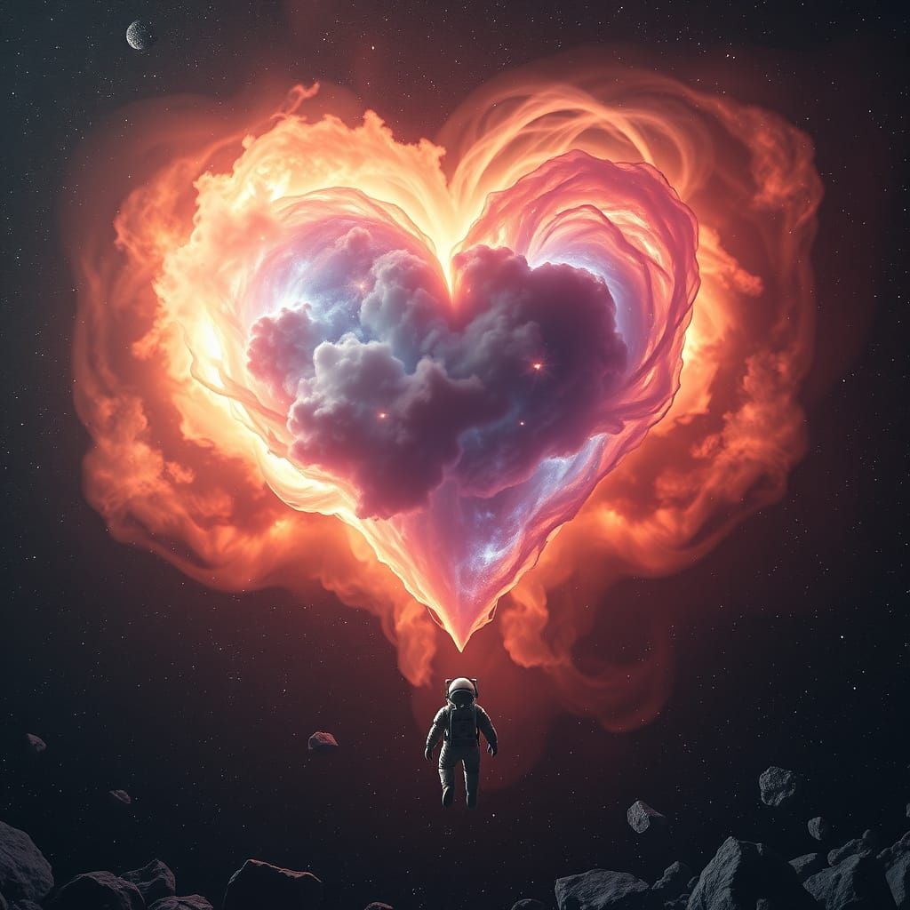 Cosmic Heart Nebula: A Celestial Wonder in Deep Space