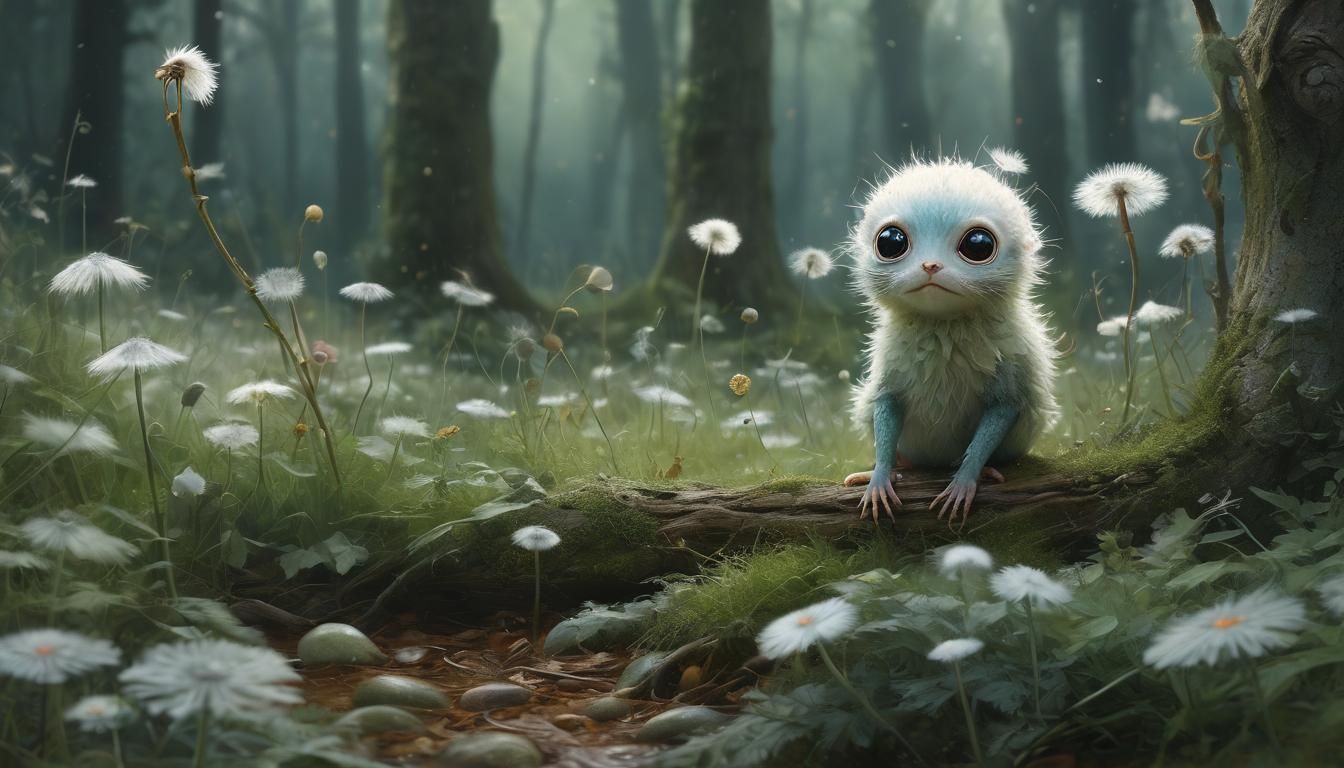 Enchanted Forest Creature in Dreamlike Setting