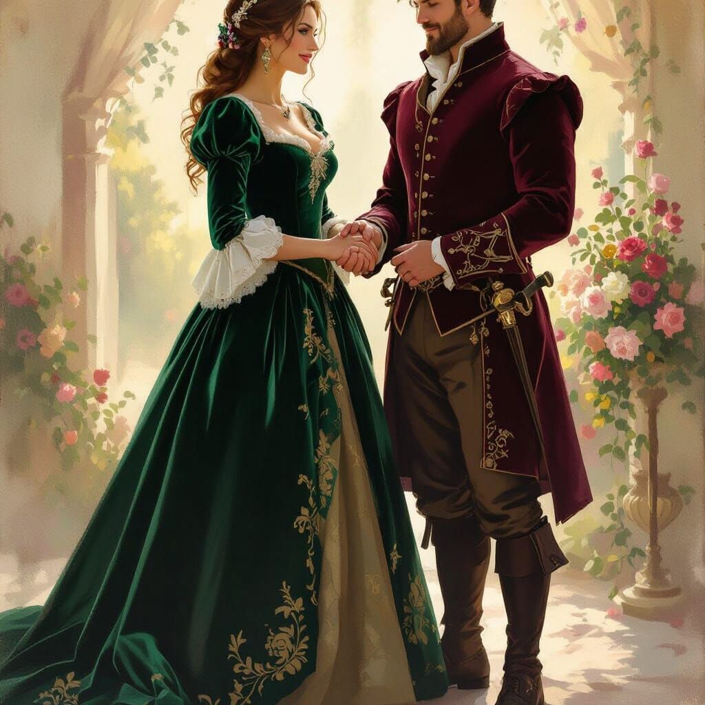 Vox Machina Renaissance Couple in Renoir Style