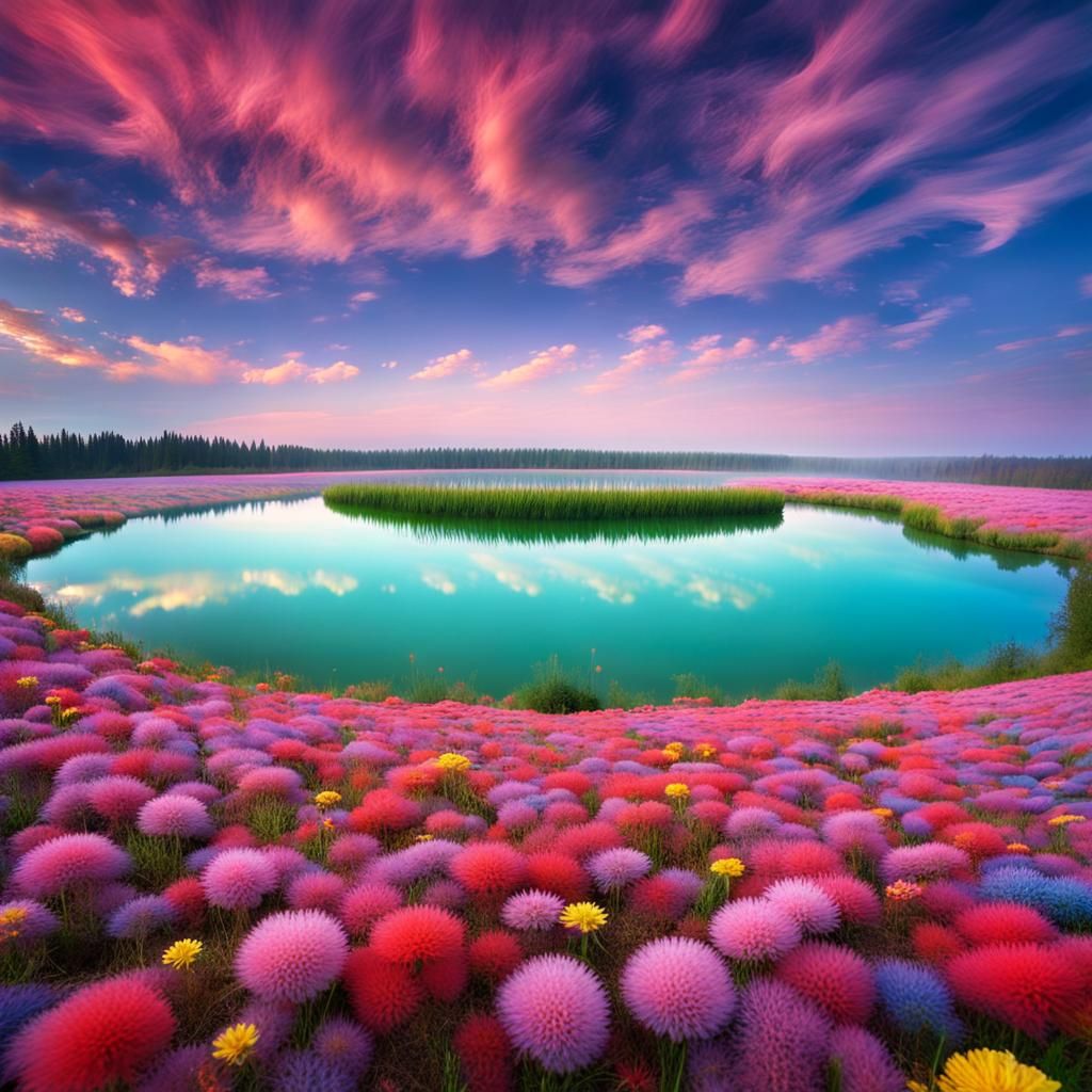 Five Flower Lake: Surreal Spring Reflection