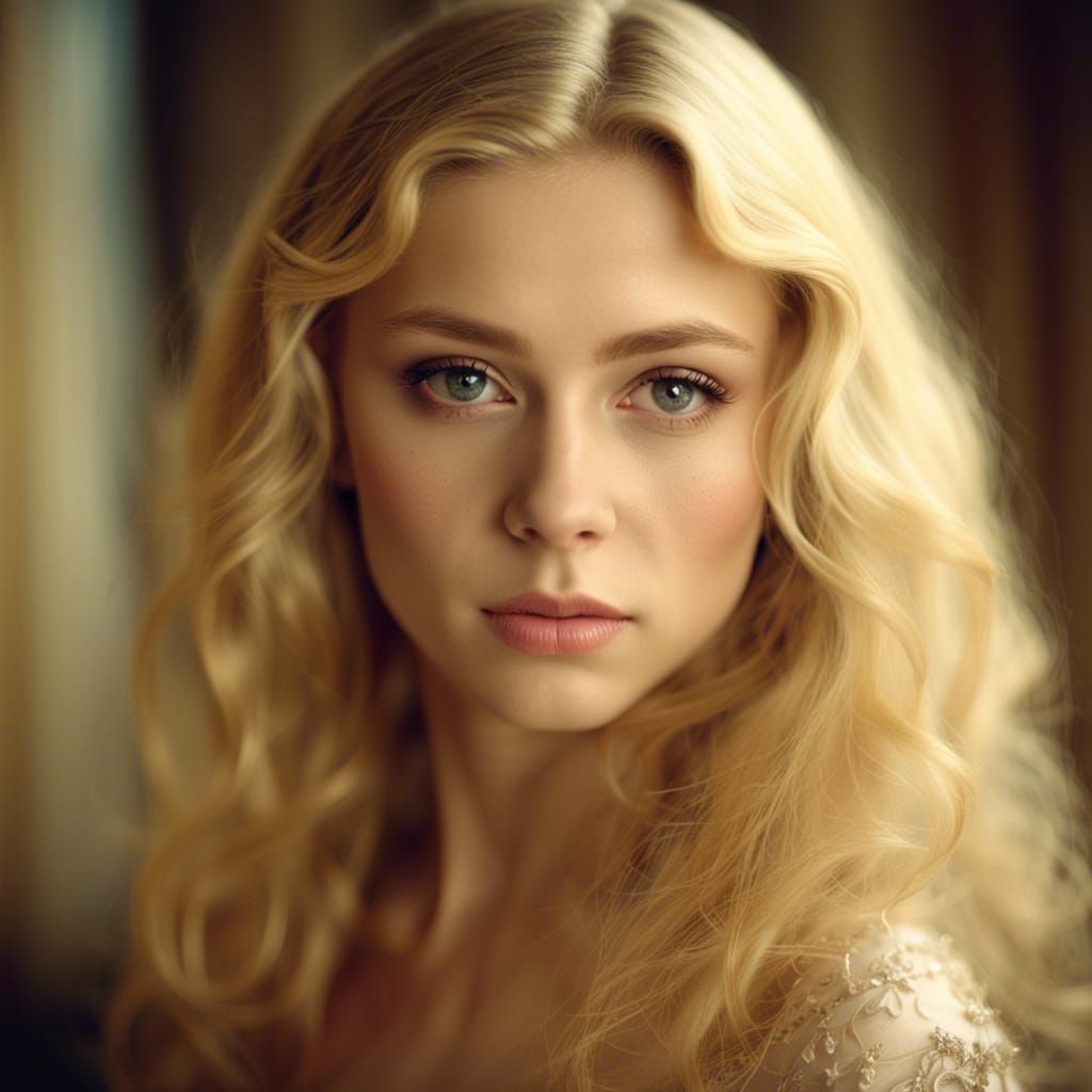 Romantic Ballroom Portrait of Young Woman