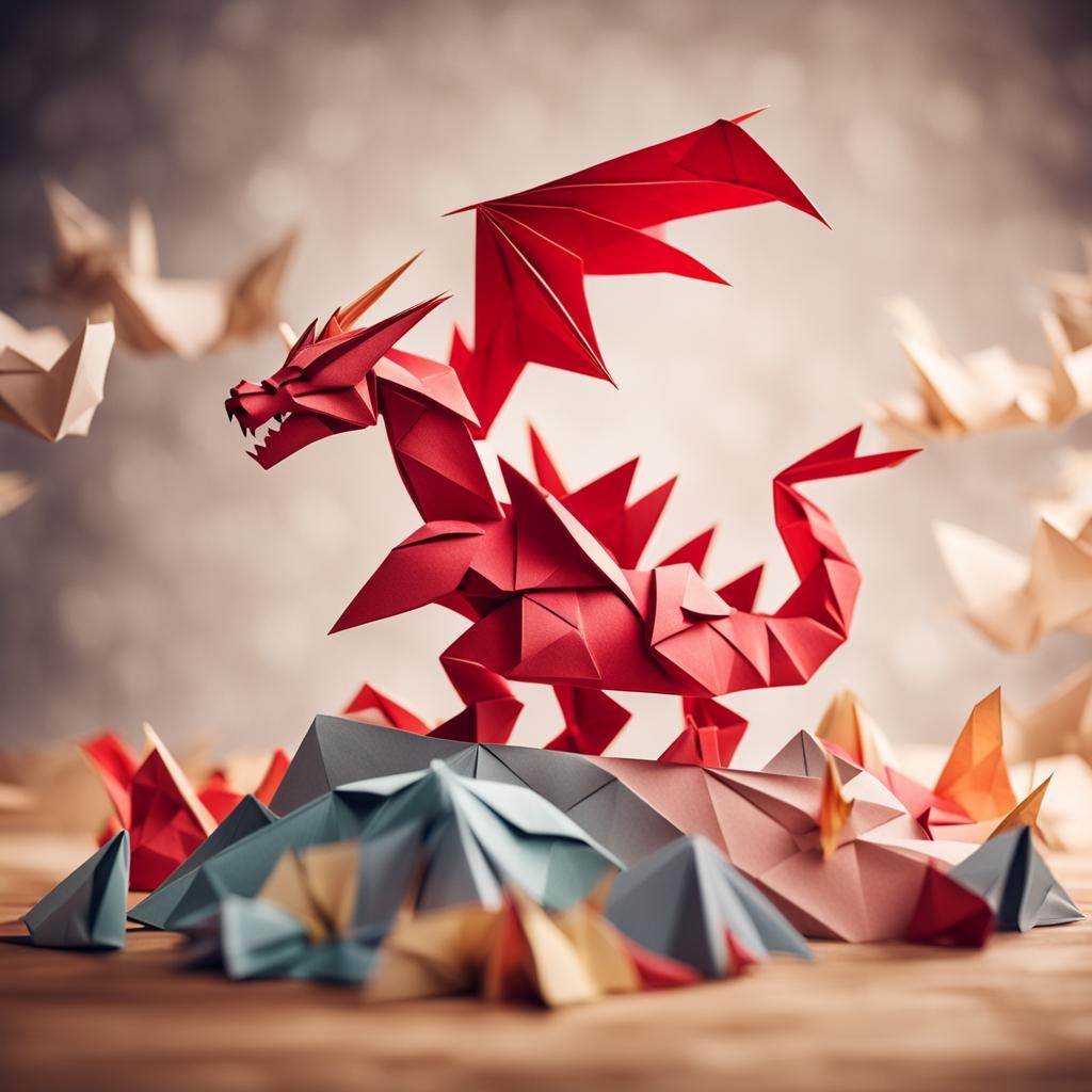 Victorious Dragon Slayer in Origami Papercraft