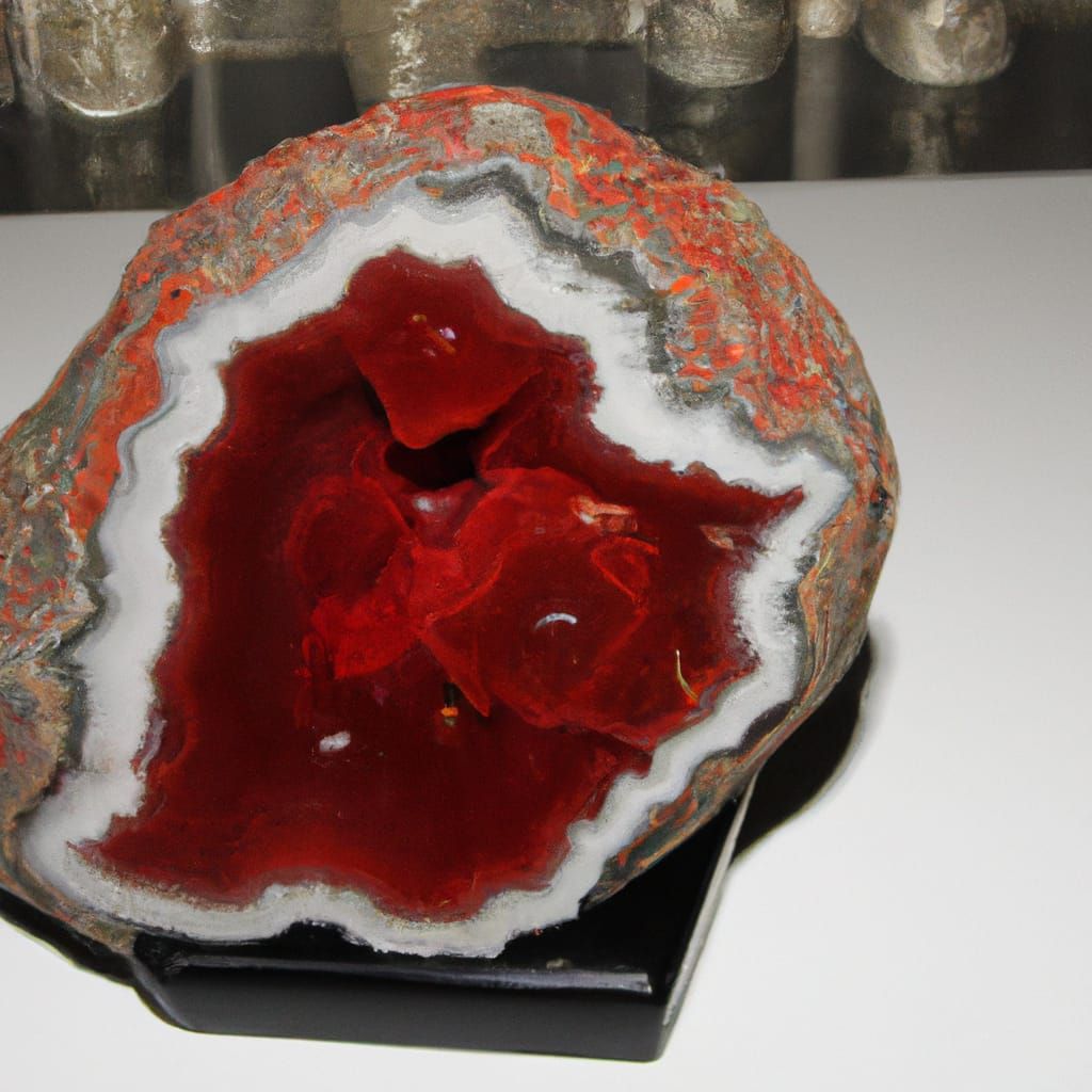 Photorealistic Red Geode Formation
