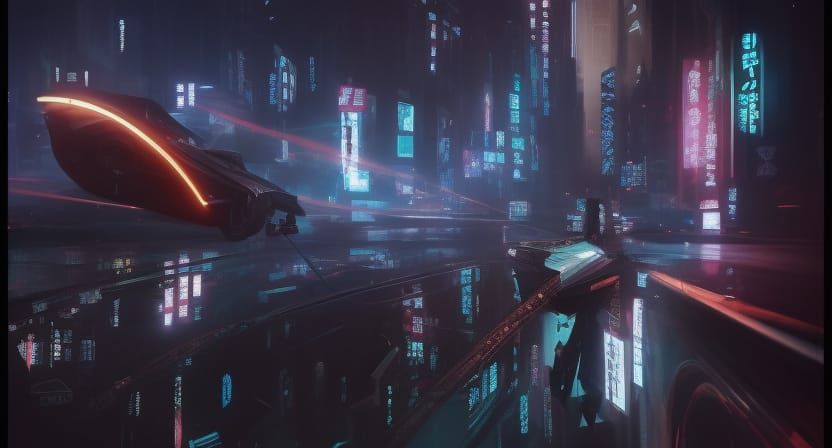 Cyberpunk Tokyo with Holographic Billboards and Flying Cars