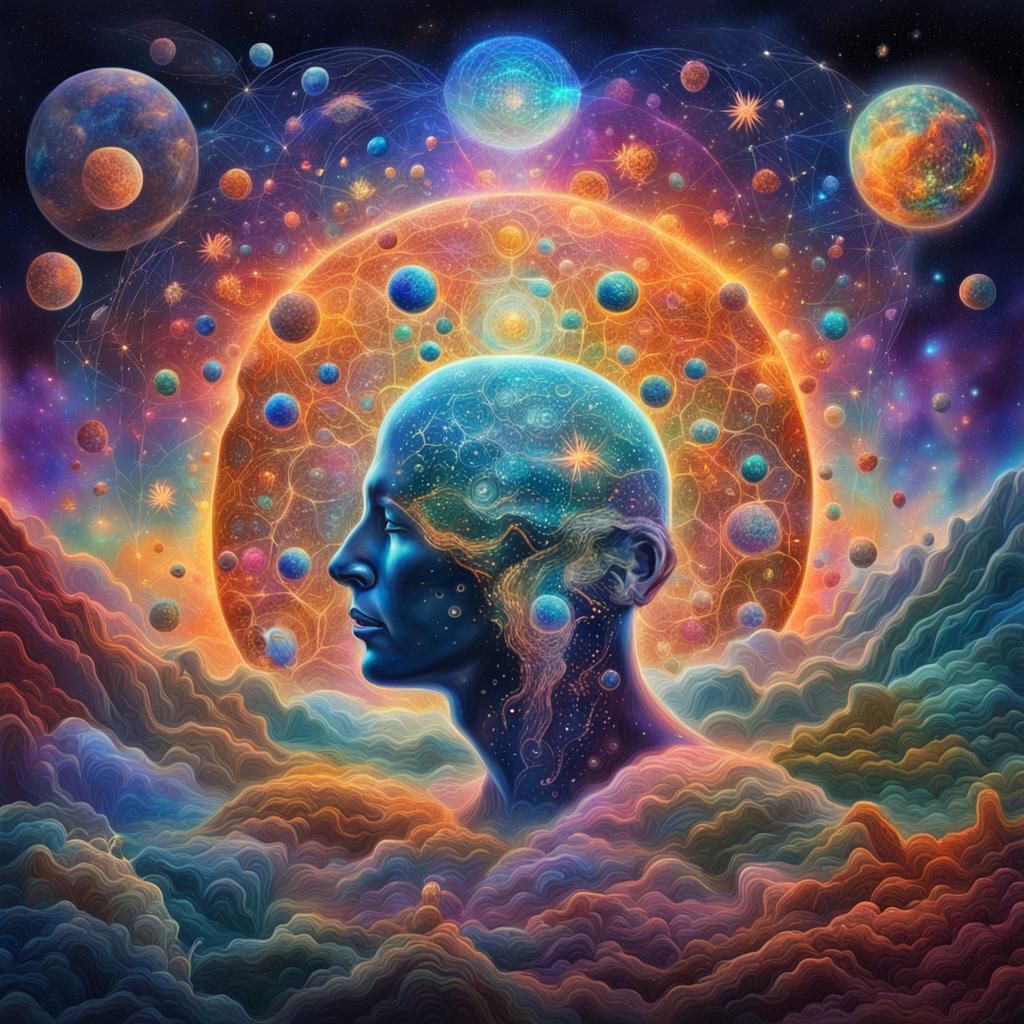 Interconnectedness of Life: Cosmic Astral Illustration