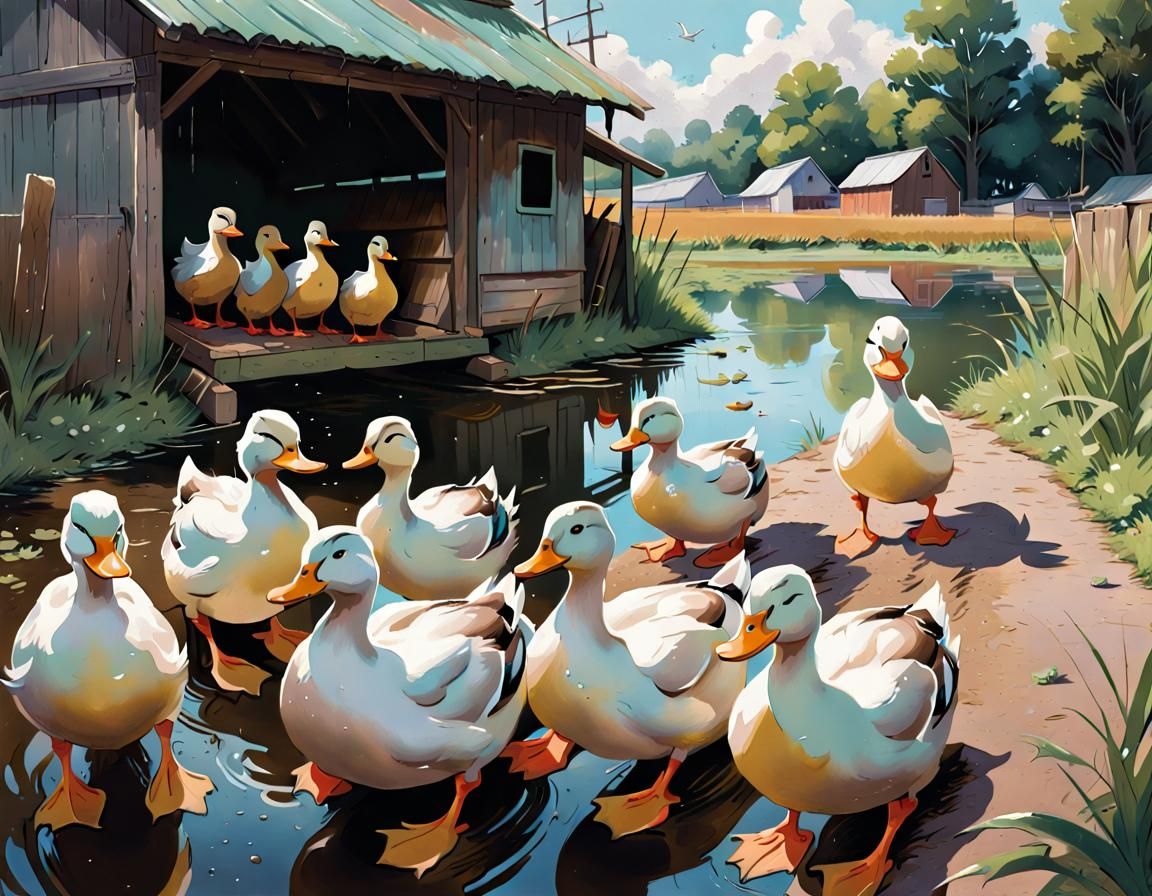 Duck Farm: Manga Illustration in Pastel Gouache