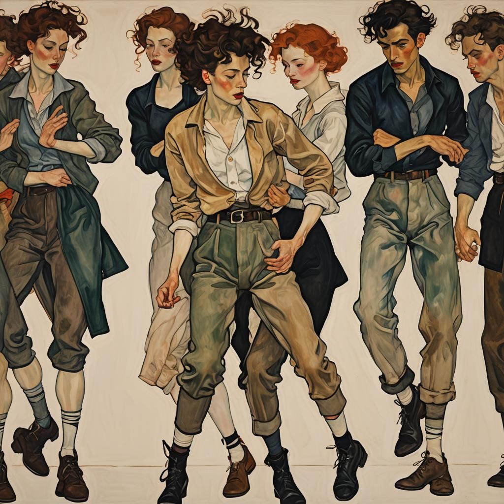 Dance Class in Expressionist Style