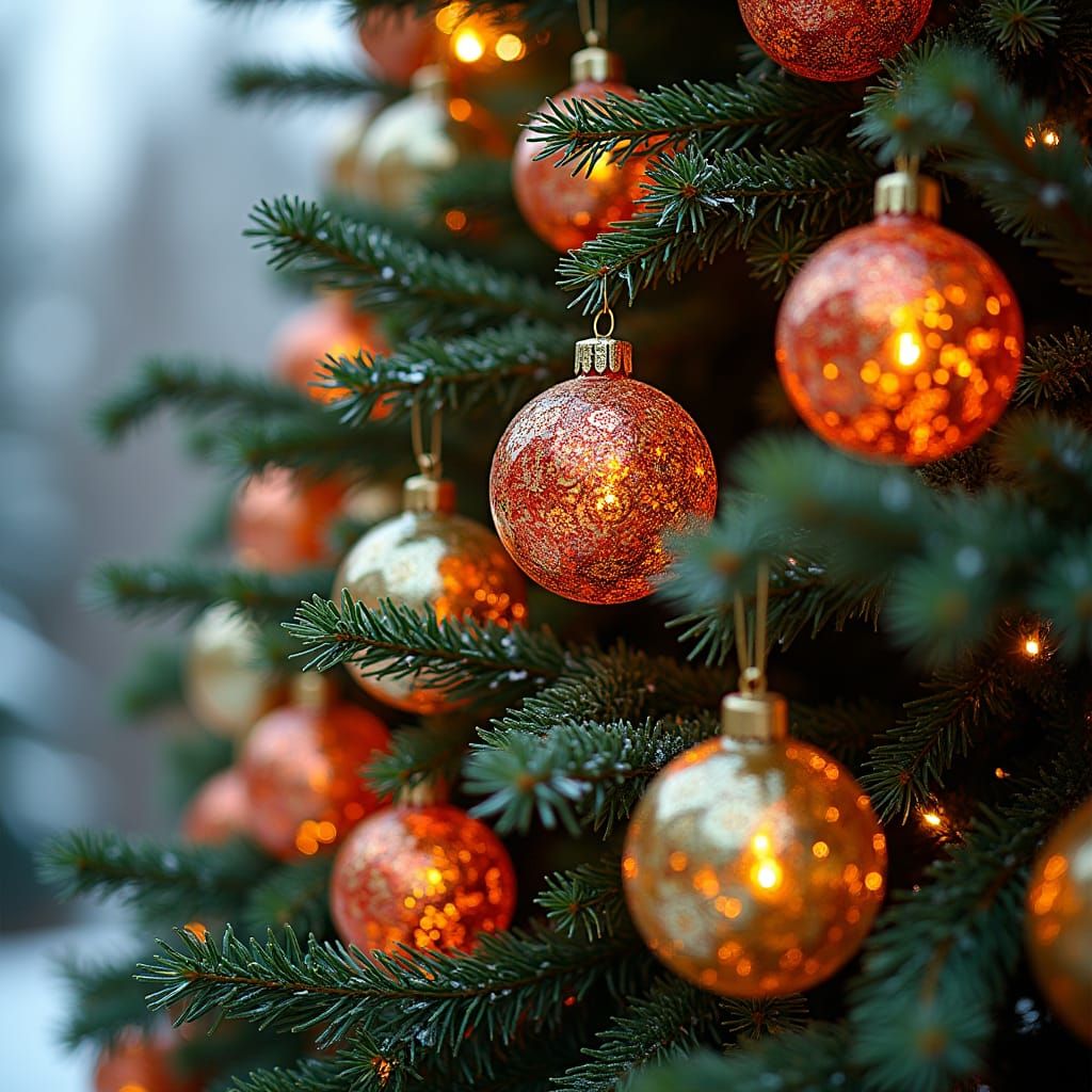 Festive Christmas Tree in Art Nouveau Style