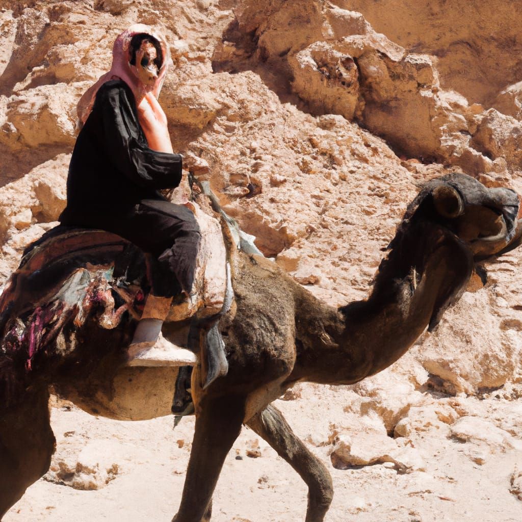Berber Woman on Dromedary Camel