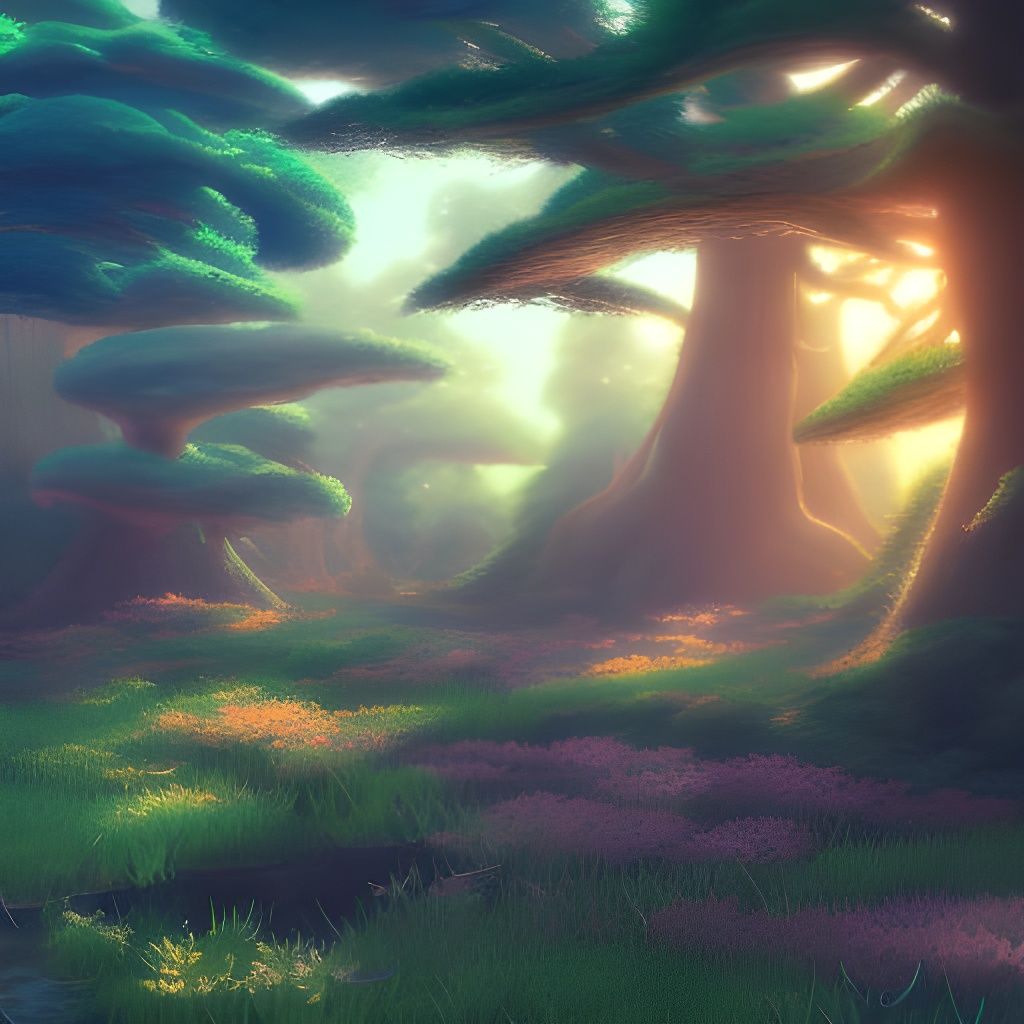 Enchanting Fairy Forest in Studio Ghibli Anime Style