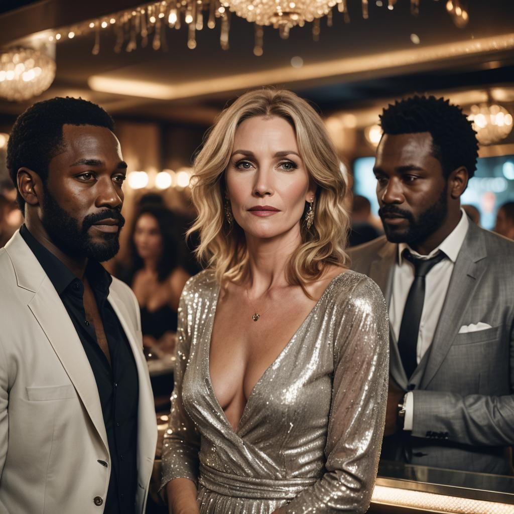 Glamorous Nightlife: Woman in VIP Booth, Photorealistic