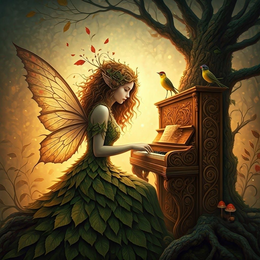 Dryad playing melody