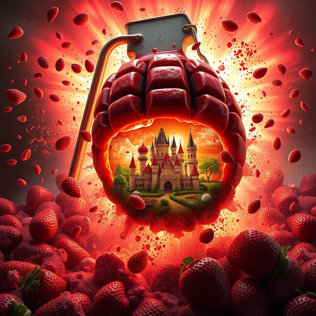 Exploding Grenade Reveals Magical Strawberry Kingdom