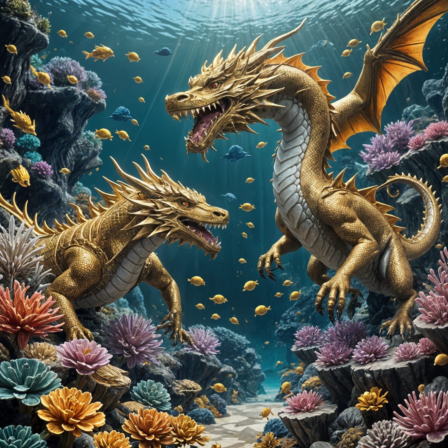 Ancient Gold and Silver Dragons in Southeast Asian Oceanic R...