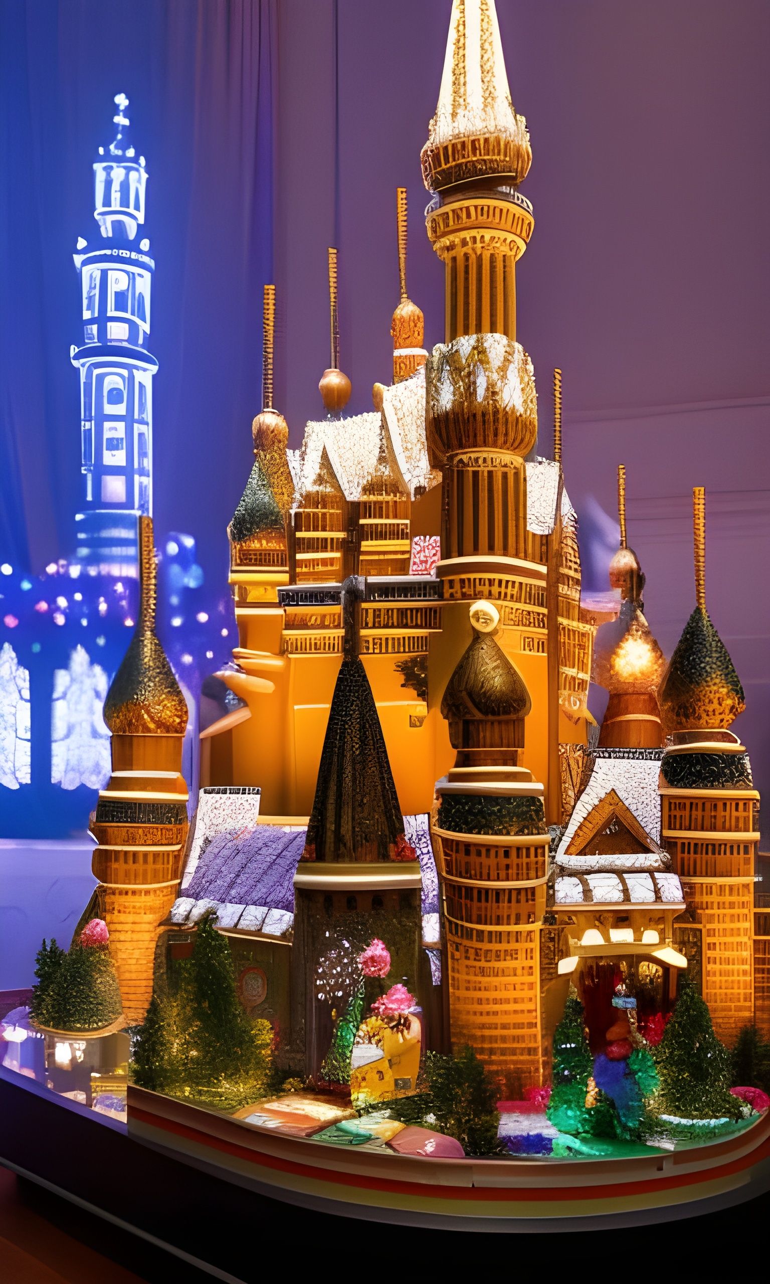 Intricate Gingerbread City for Christmas in Photorealism