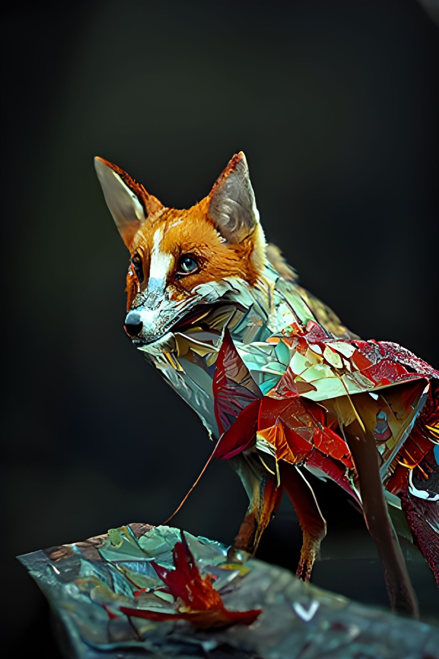 Autumn Fox in Hyperdetailed Digital Painting