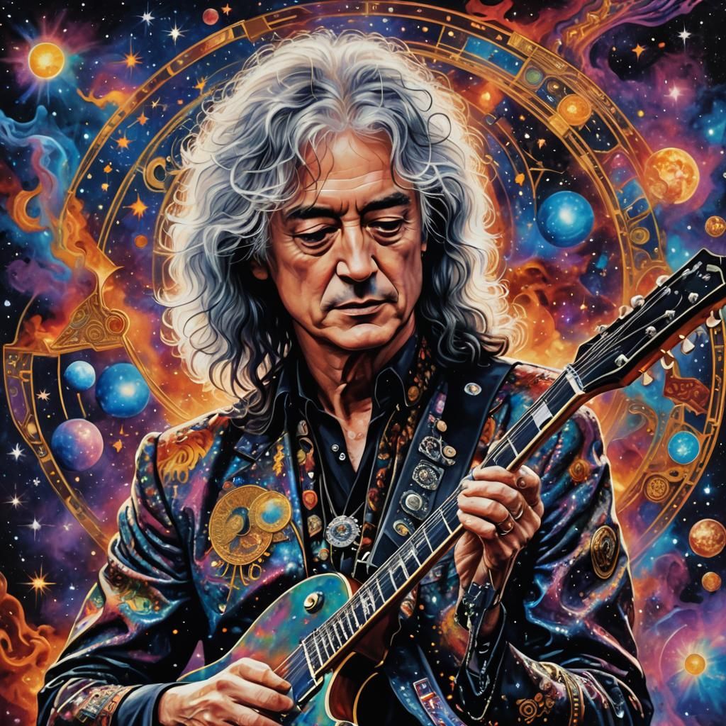 Astral Cosmic Illustration in Pablo Amaringo Style