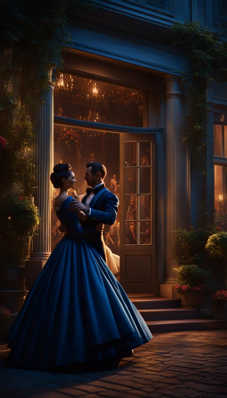 People Dancing in GWTW-Inspired Clothing: Matte Painting