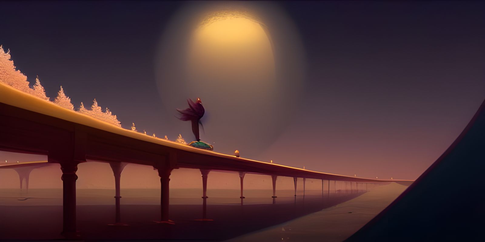 Dreamy Winter Landscape with Sleek Nodes