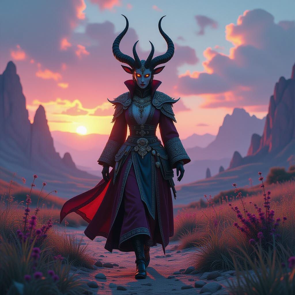 Fantastical Creature Enters Dreamlike Landscape: Matte Paint...