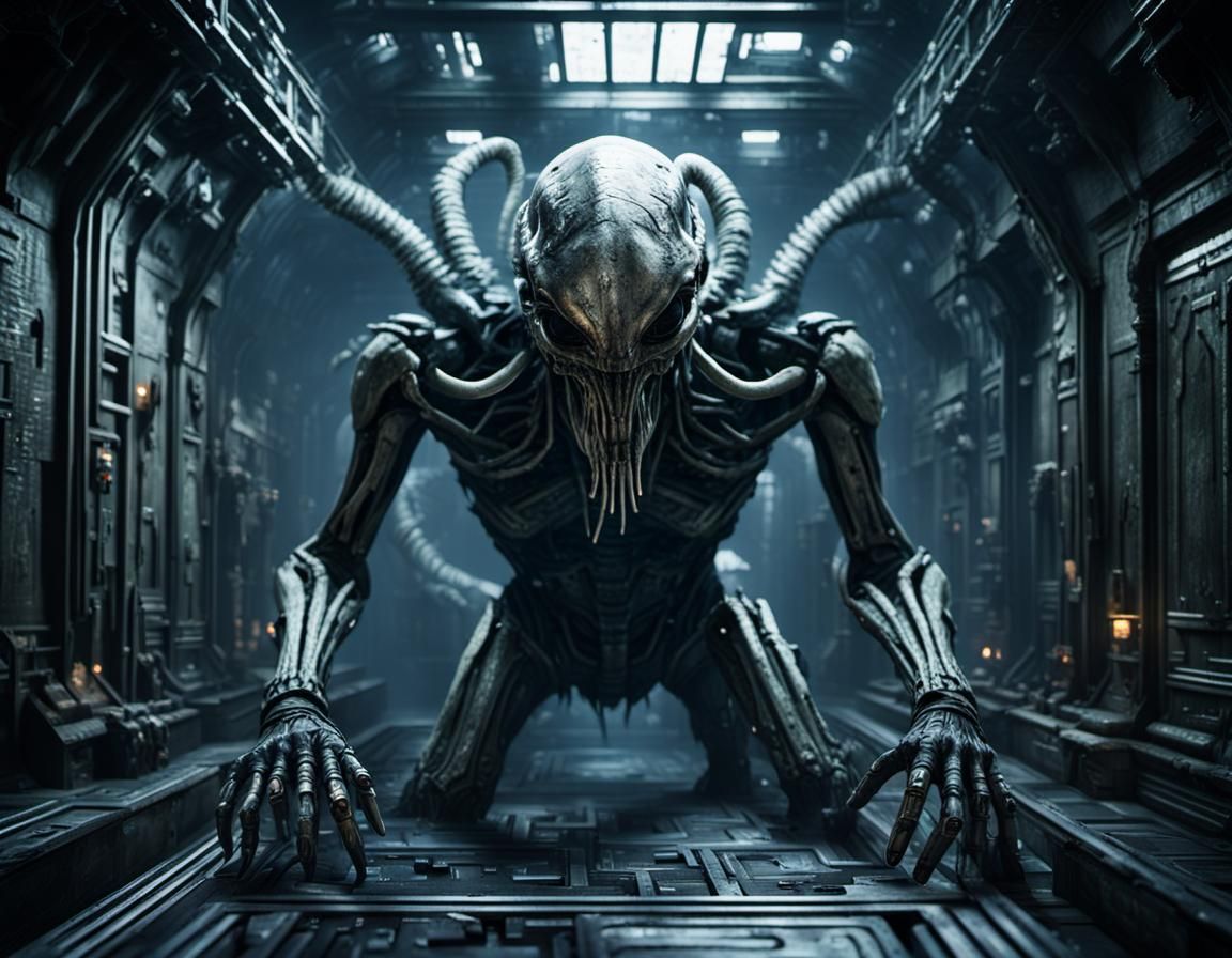 Xenomorph Labyrinth: A Dystopian First-Person View