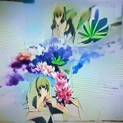 Whimsical Flower Smoking Weed: Digital Art