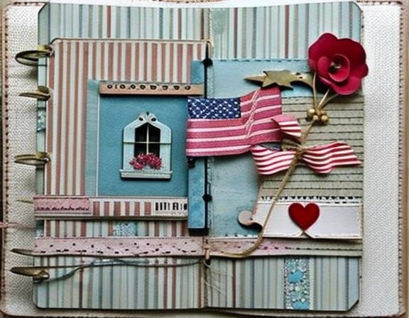 Americana Shabby Chic Journal Page