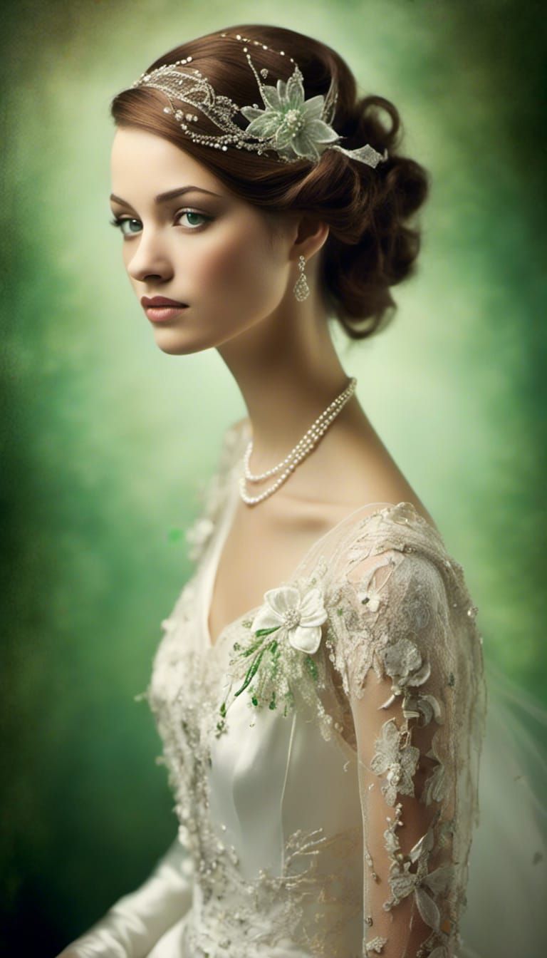 1920’s white silk and embroidery wedding dress