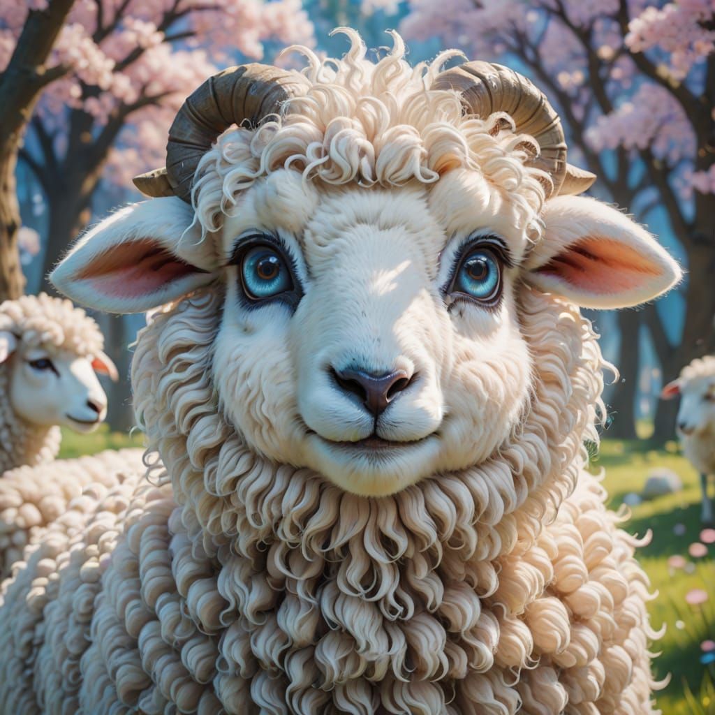 Nervous Sheep Model in Anime Style