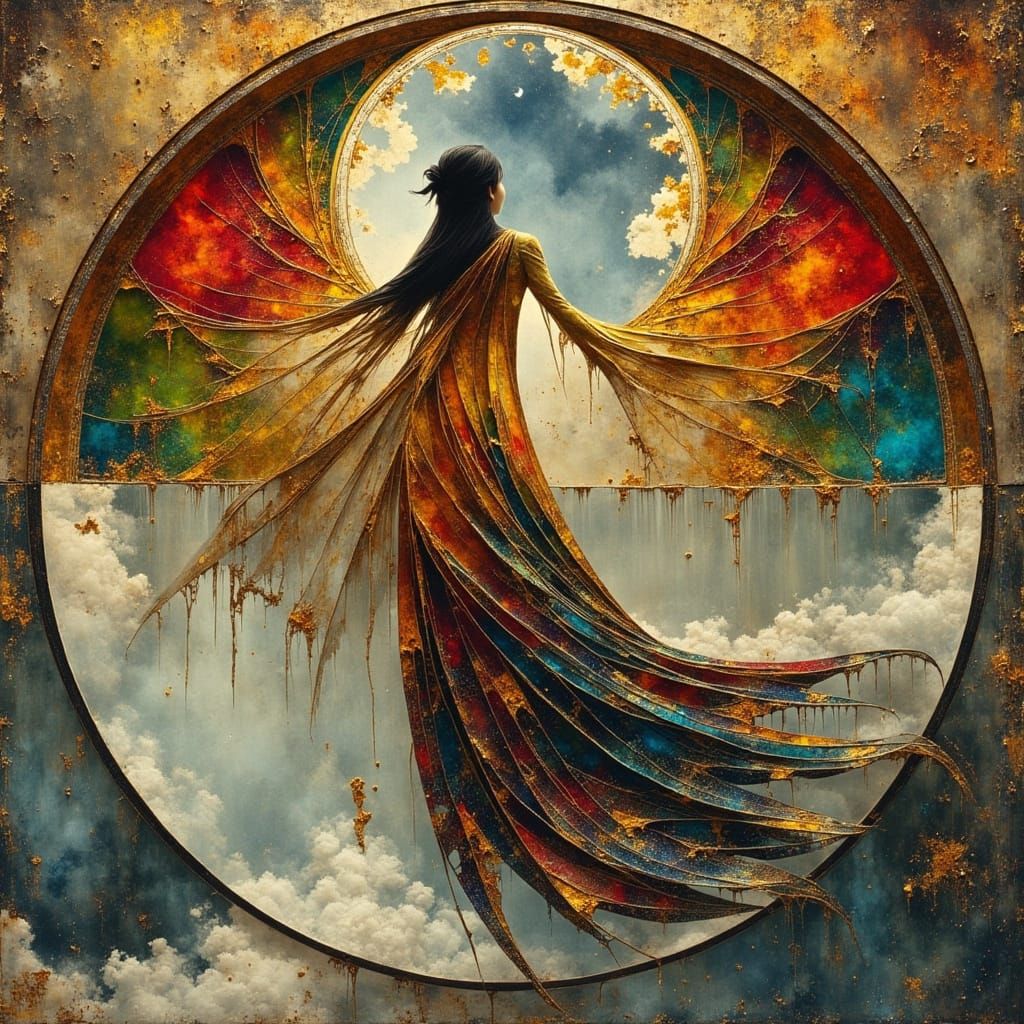 Sabrina Goddess of the River Severn in Dark Oil Paint