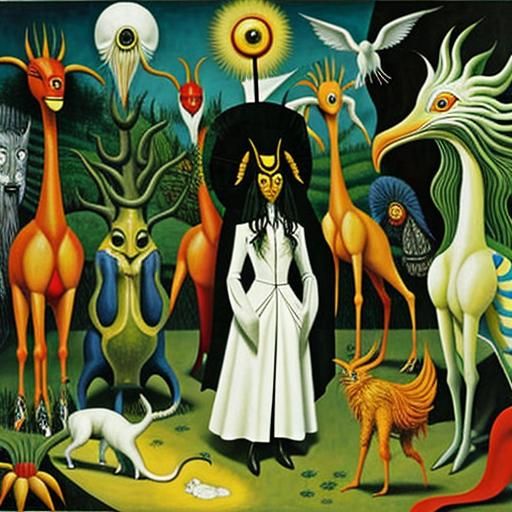 Surreal Vivid Garden Scene in Style of Dali