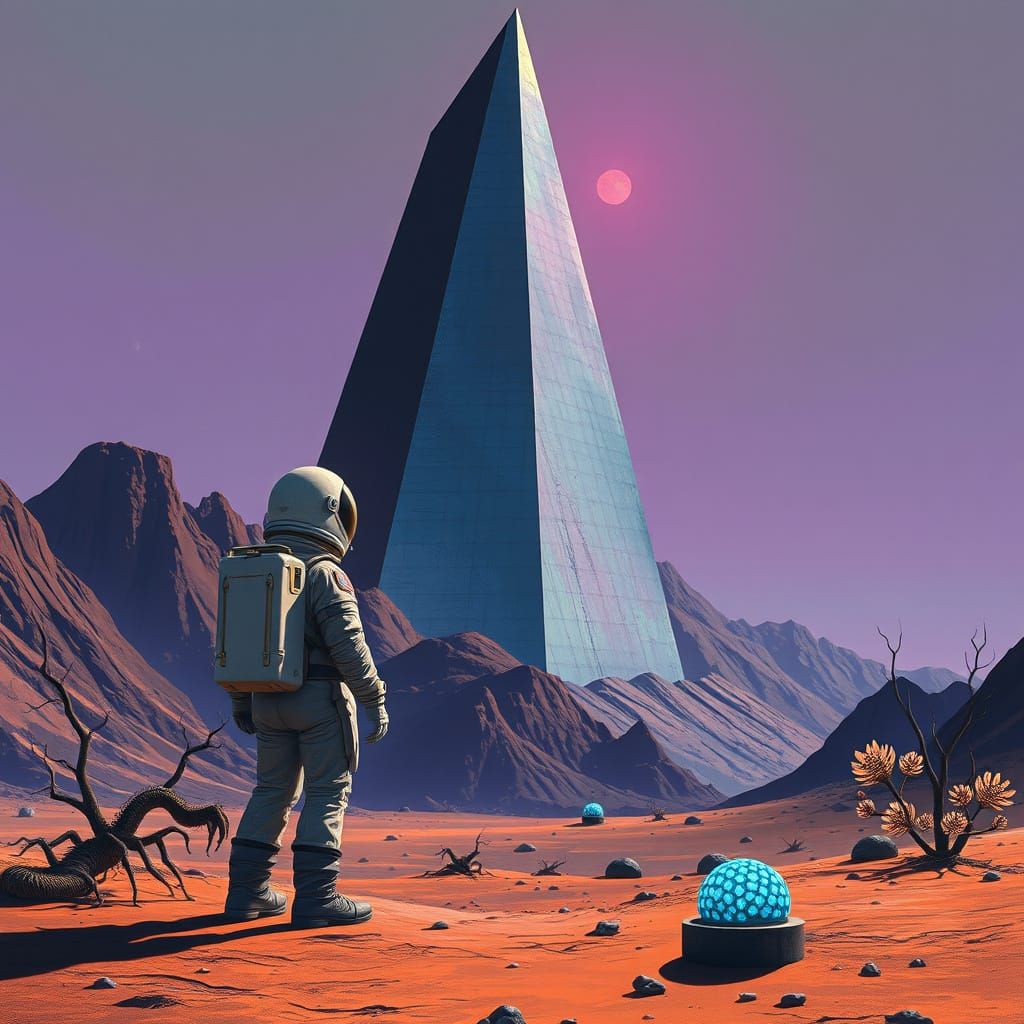 Astronaut on Alien Planet: Dadaism, Cubism, Pointillism