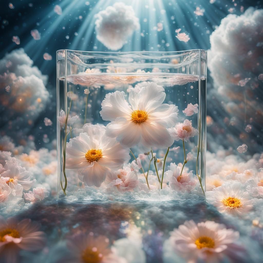 Crystal Flowers in Space: A Surreal Dreamscape
