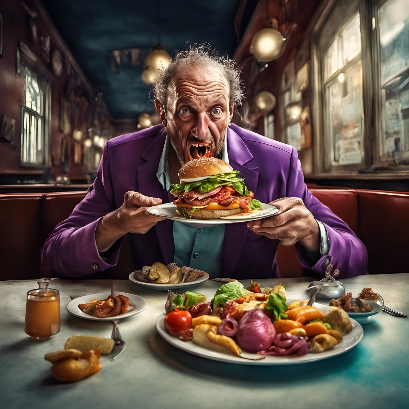 Bizarre Feast: A Photorealistic Alien Bistro