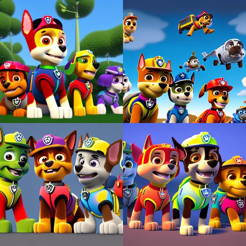 Paw Patrol Reimagined as 3D Digital Art