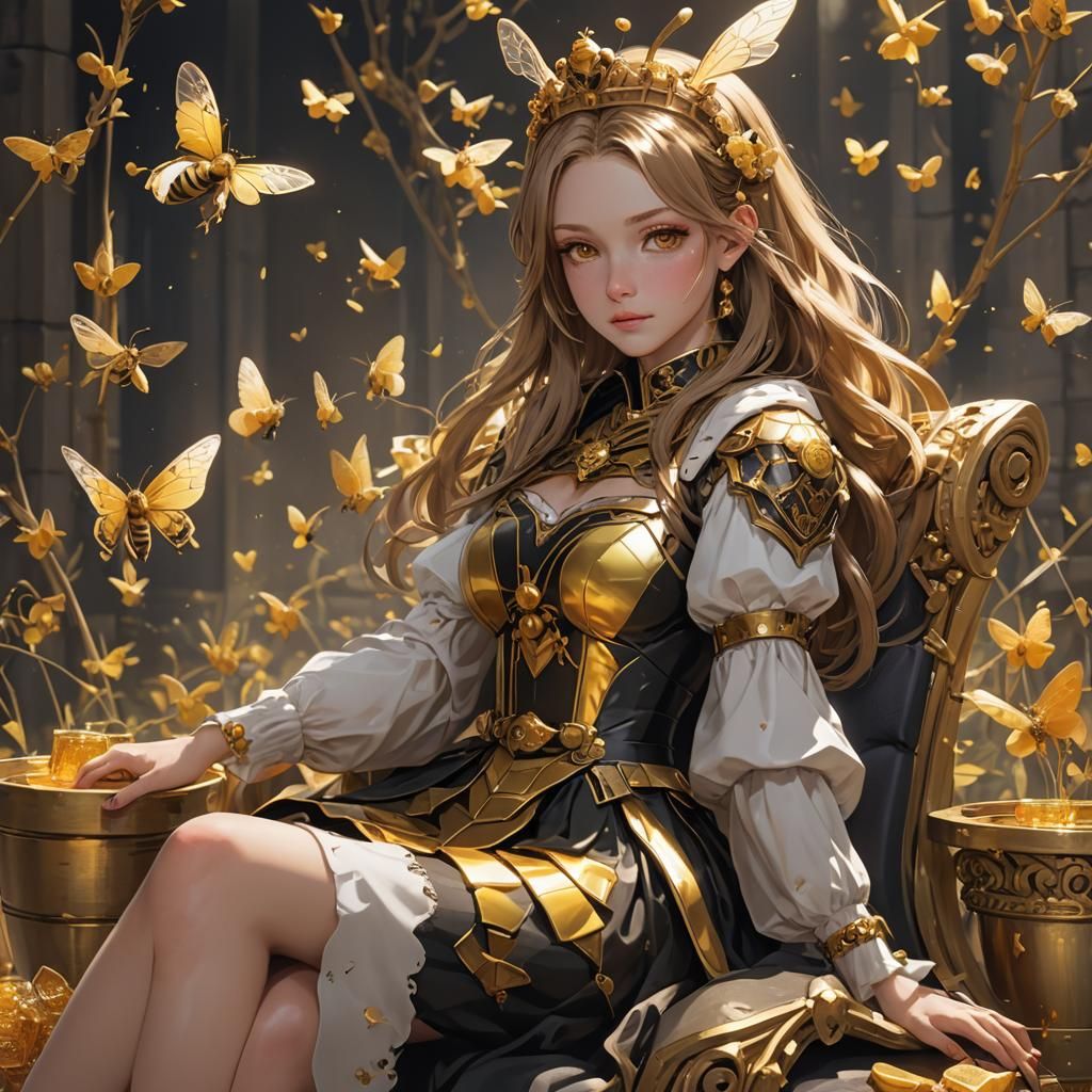 Queen Bee Character in 3D Anime Art Style