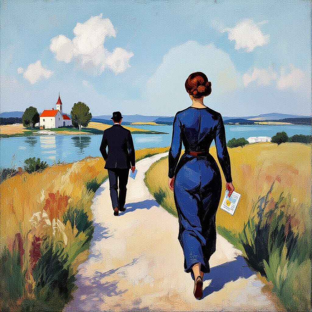 Journey to a Blue Paradise: An Avant-Garde Painting