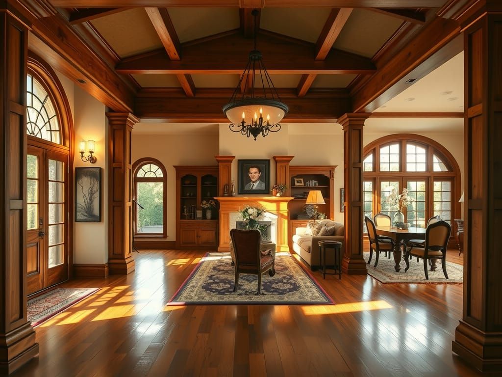 1920s Craftsman Bungalow Foyer at Magic Hour