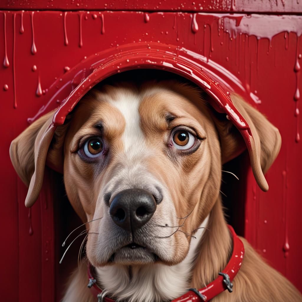 Snoopy Portrait with Dripping Paint, Professional Photograph...