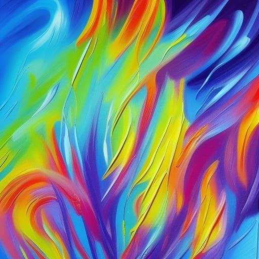 Neon Swirl Clouds Trees in Neo-Impressionist Style