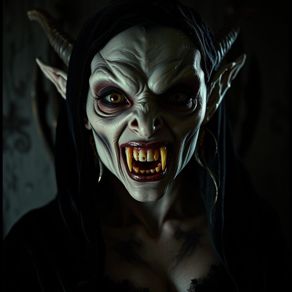 Ethereal Gothic Gargoyle, a Haunting, Seductive Vision