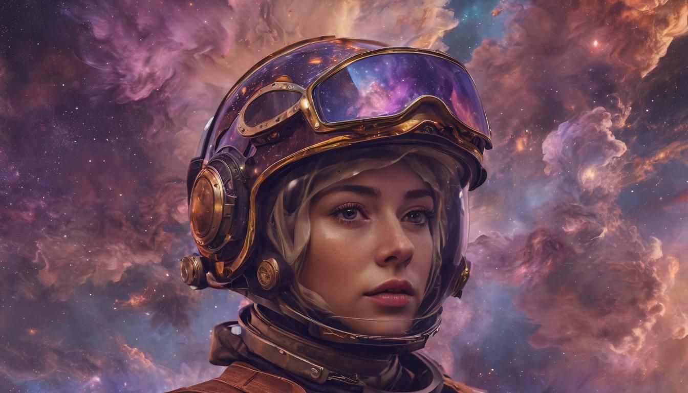 Surreal Person Floats in Nebula with Starlight