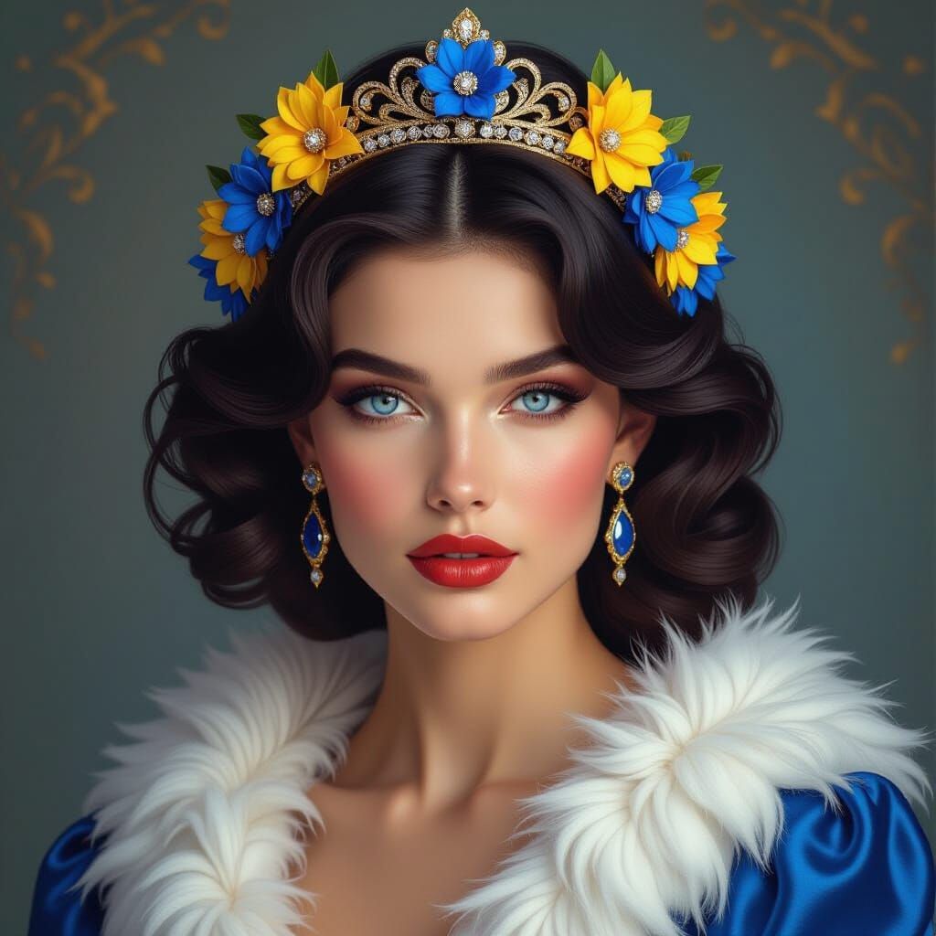 Digital Painting Of High-Fashion Model With Blue Eyes