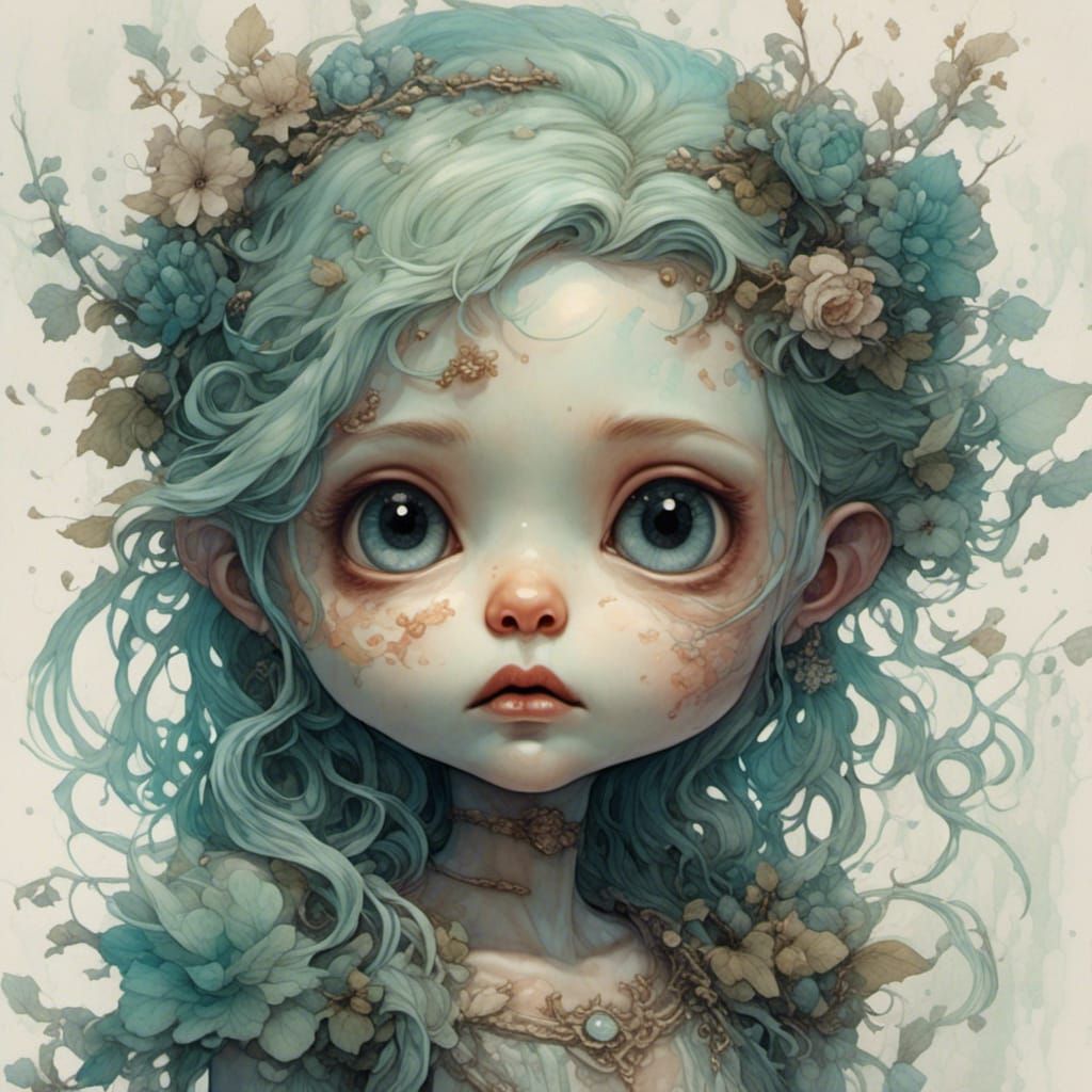 Chibi Sheet Ghost with Expressive Eyes