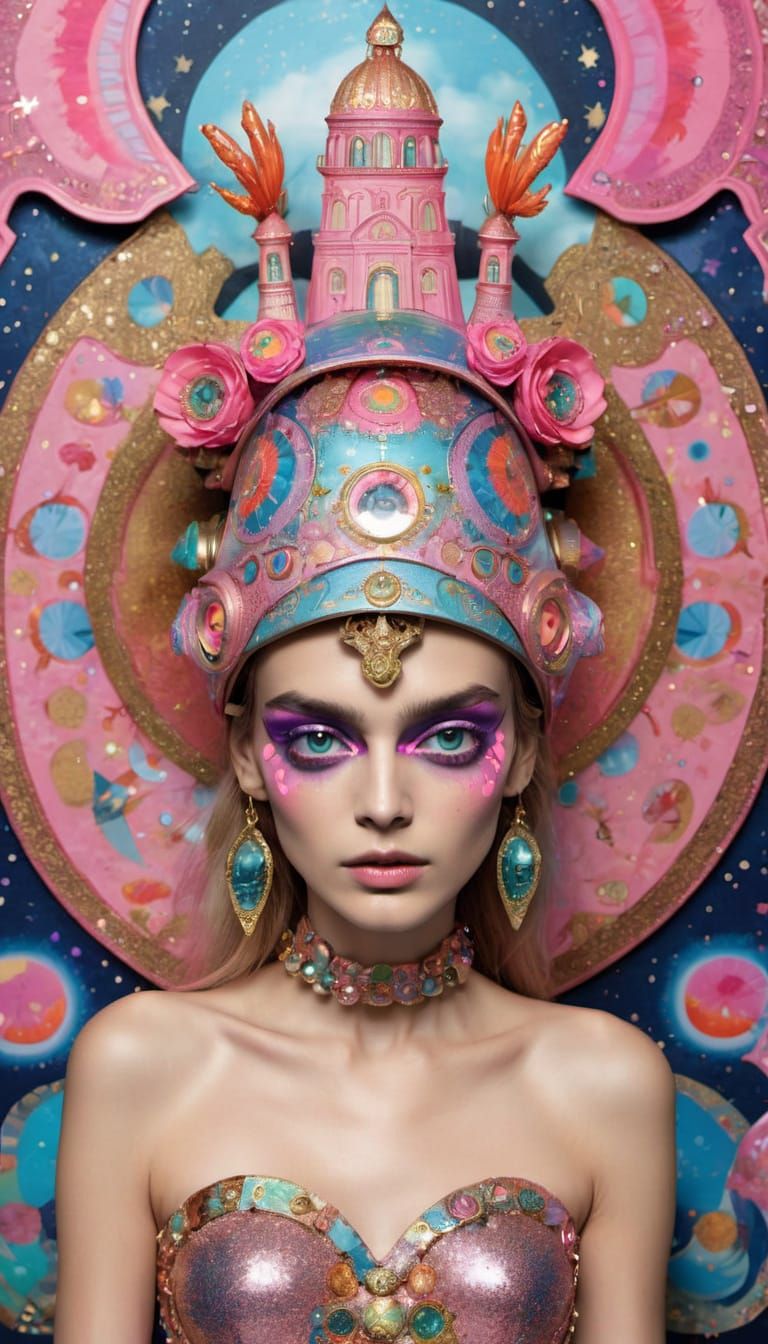 Vibrant Cityscape Character Portrait in Manish Arora Style