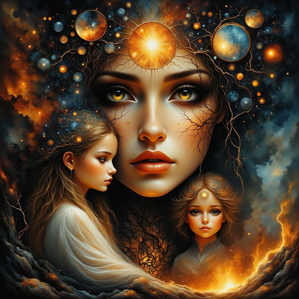 Celestial Fortune Teller in Dark Fantasy Style