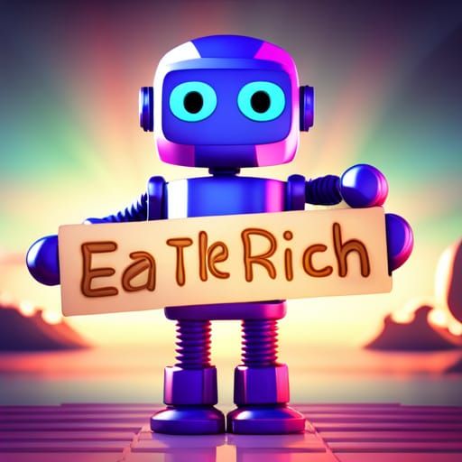 Realistic Robot Holding Protest Sign in 3D