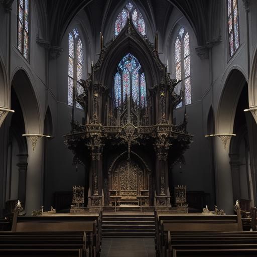 Demonic Sermon in a Church, Digital Matte Painting
