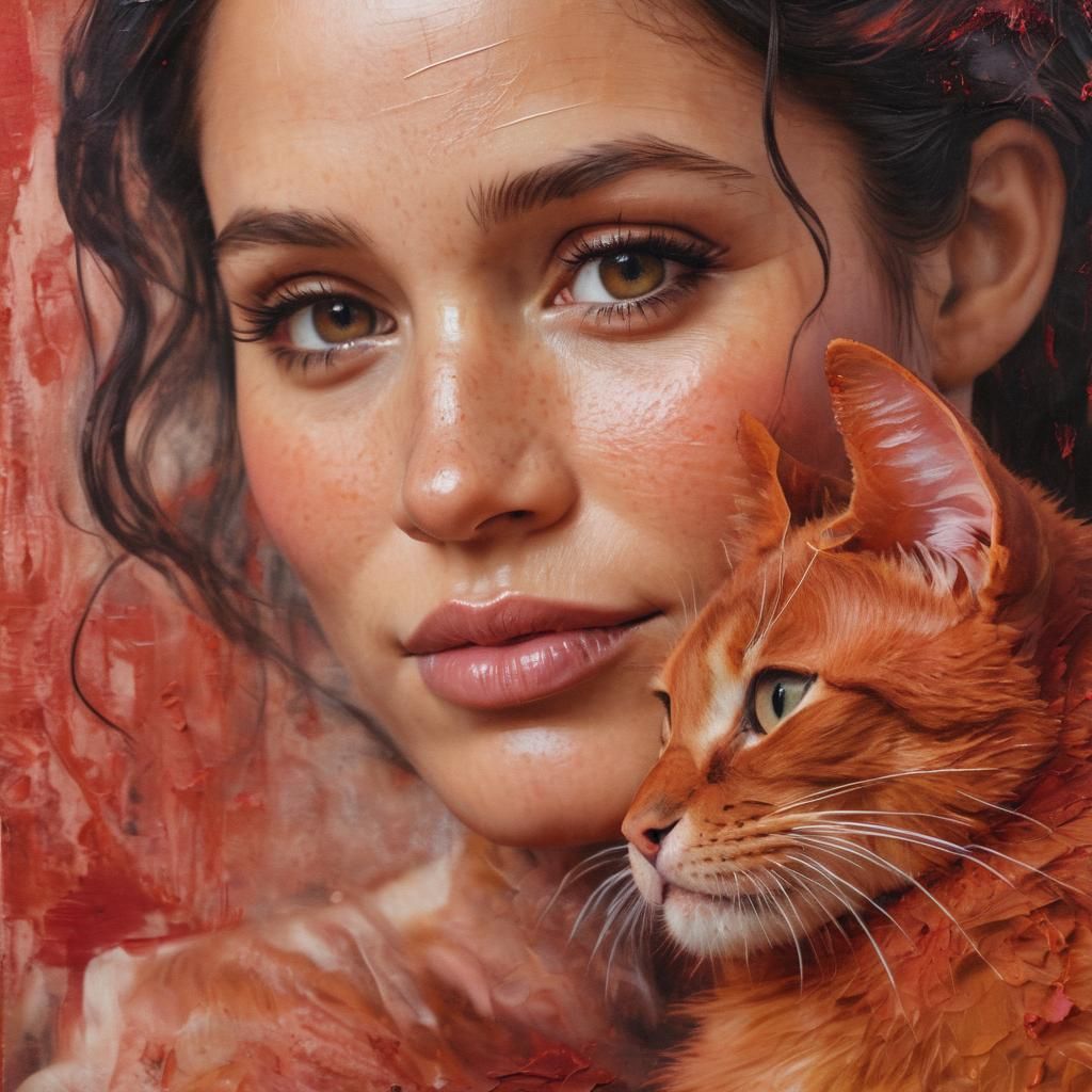 meghan markle hogging a red  cat