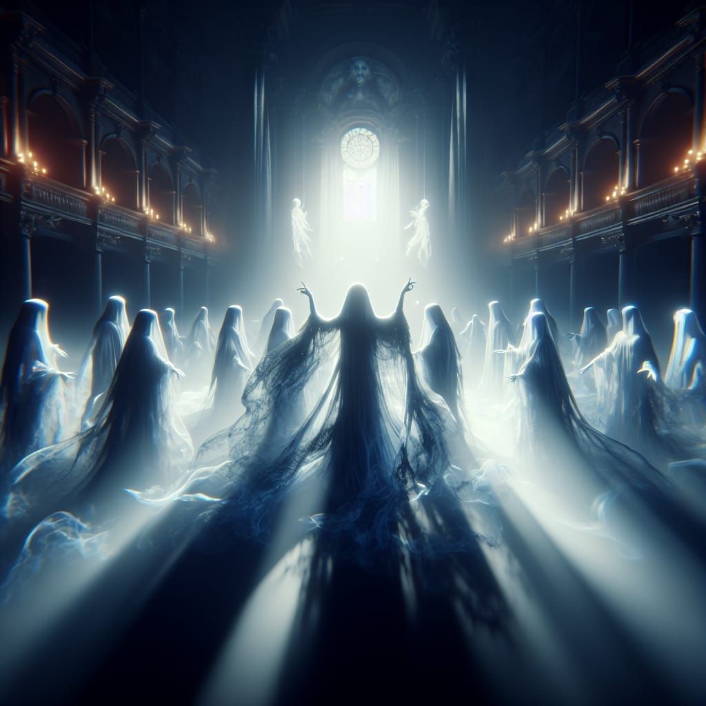 Ethereal Ghost Opera in Hyperrealistic Detail